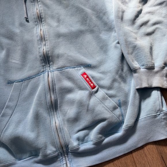 Y2K Airwalk Faded Blue Vintage Oversized XL Zip-up Hoodie Skater - Picture 2 of 11